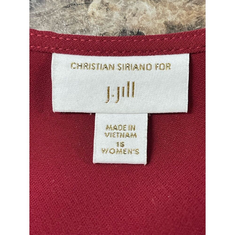 J. Jill Women's Bell Sleeve Midi Length Dress Red Size 18 - Picture 5 of 10